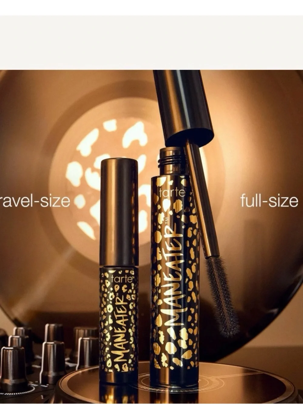 tarte Maneater Mascara — Black with Gold Leopard Accents